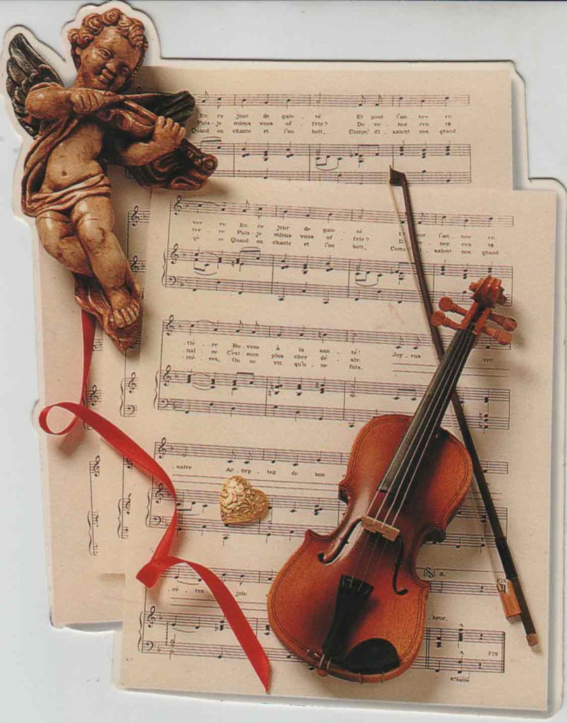 Indexation : Ange violoniste, violon partitions##Epoque : Moderne##Propriété : Fan-009-mdv