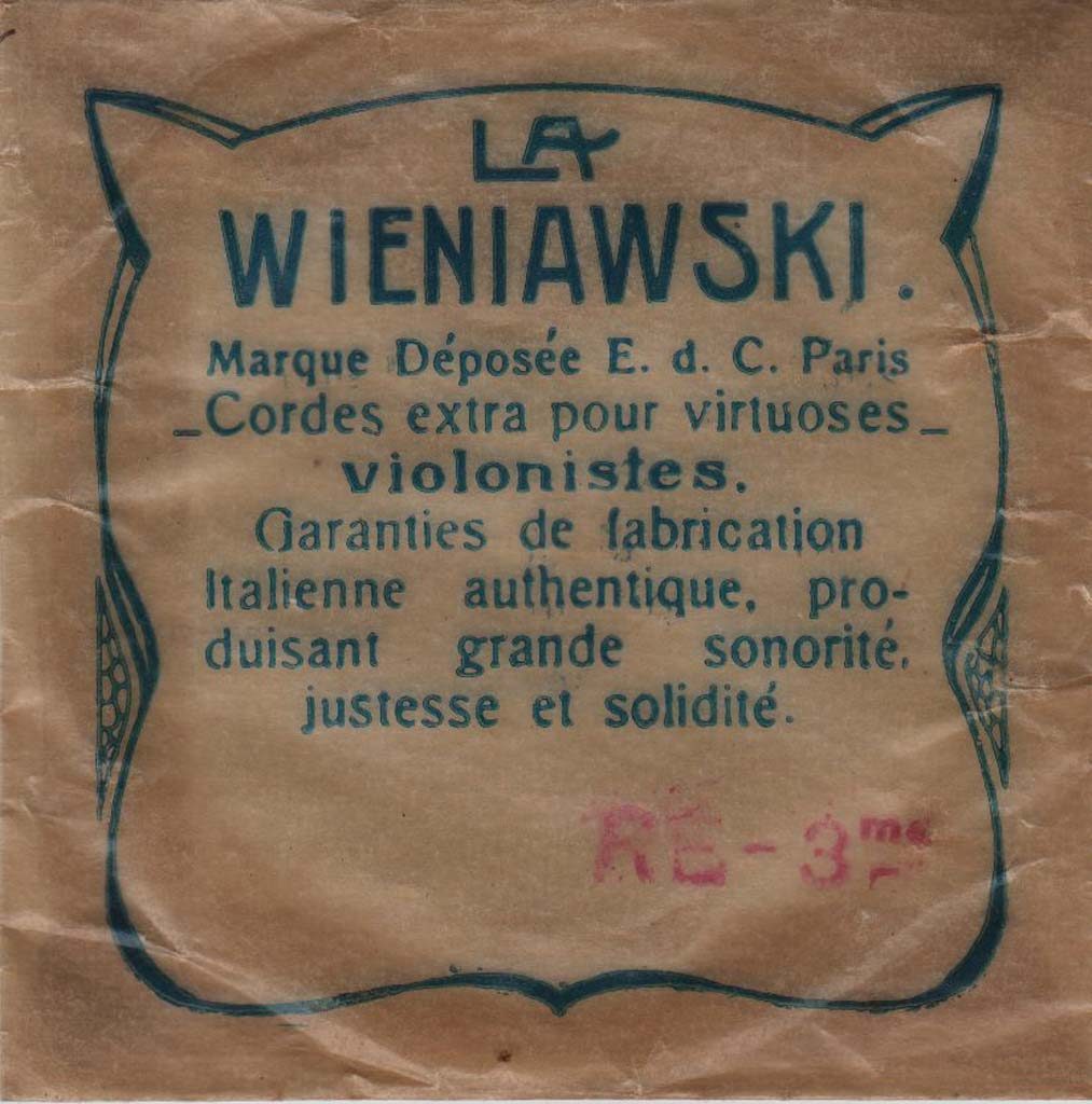 Légende : La Wieniawski, E.dC., Paris##Violoniste polonais (1835-1880)##Luthier de Crémone (1698-1744)##Propriété : Sac-038-mdv