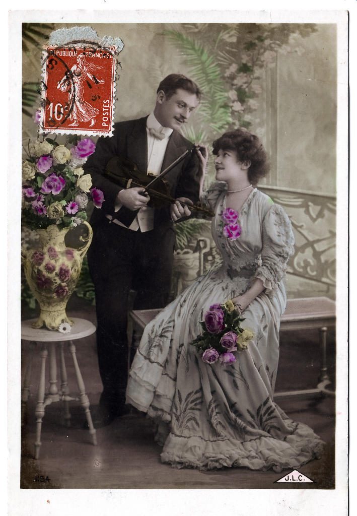 Indexation : Romance au violon##Editeur : J.L.C., 1154##Date : 1908 (affranchissement)##Epoque : Ancienne##Propriété : Série18,02-Roy