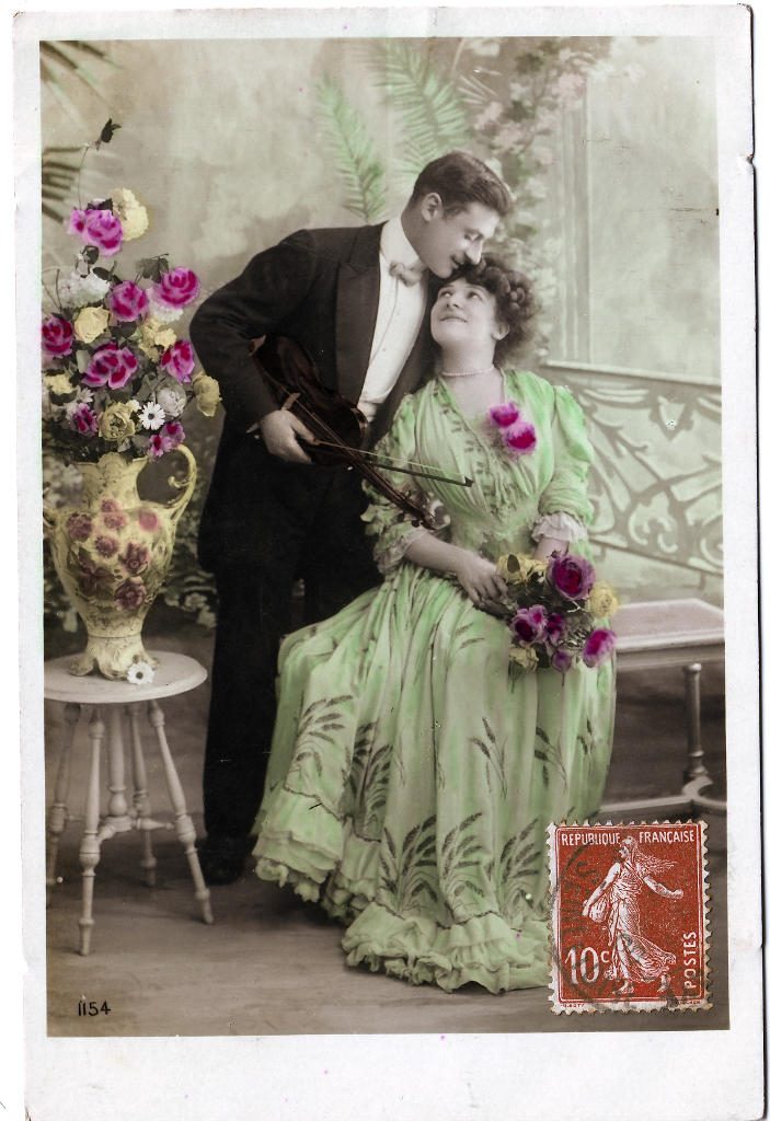 Indexation : Romance au violon##Editeur : J.L.C., 1154##Date : 1908 (affranchissement)##Epoque : Ancienne##Propriété : Série18,03-Roy
